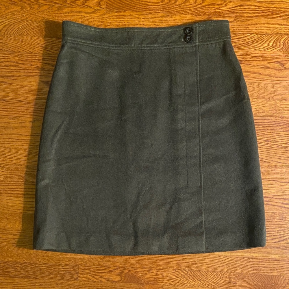 Dark Green Wool Blend Ann Taylor Skirt